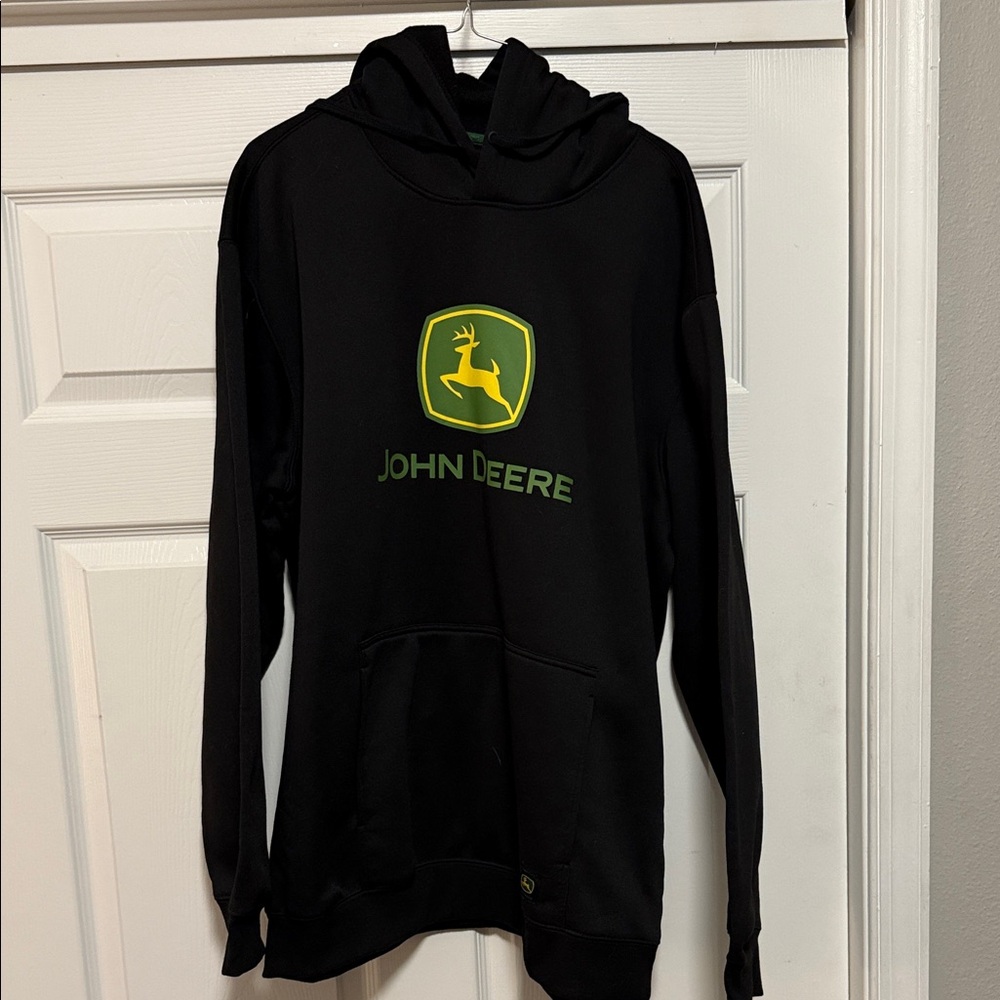 John Deere Black and Green Men's Hoodie XL